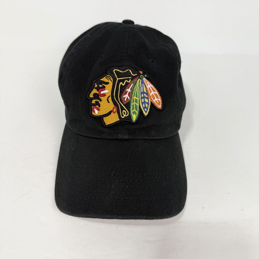 Chicago Blackhawks Fanatics Hat Black Flex Adjustable NHL Hockey Sports Indian